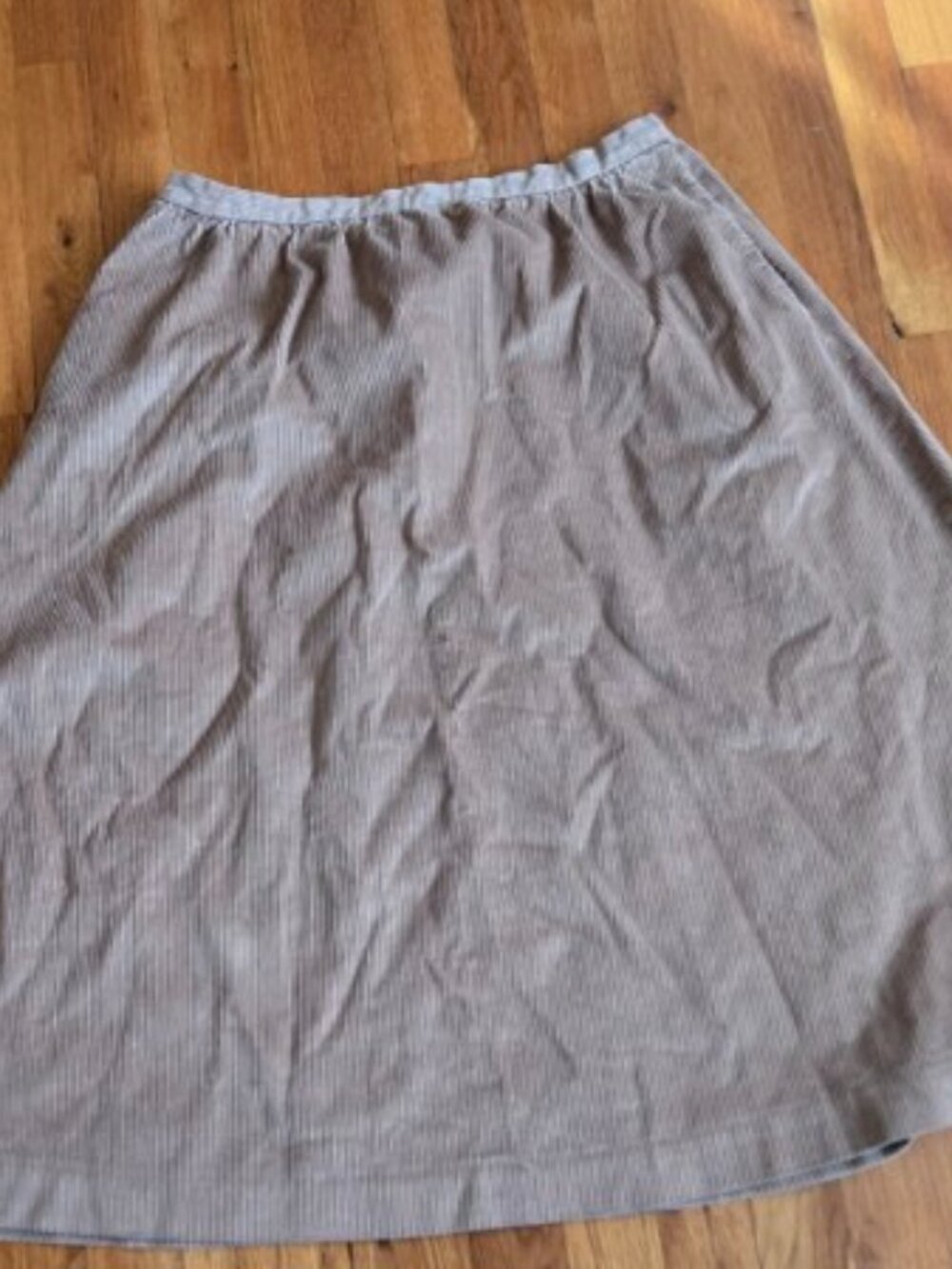 Vintage Gordon of Philadelphia Talbots Taupe Corduroy A-Line Skirt Size M/L